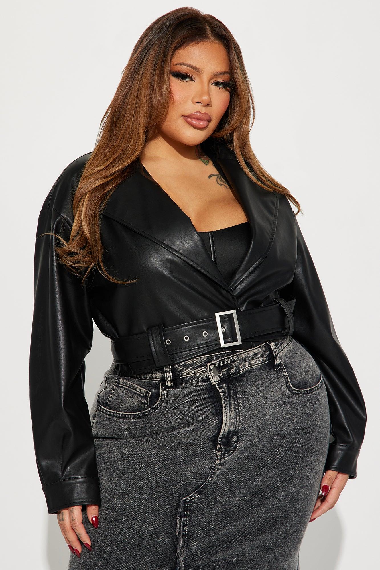 My Best Behavior Faux Leather Cropped Jacket - Black Product Image