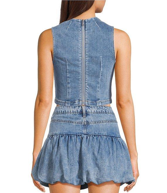Signature 8 High Neck Denim Mini Top Product Image