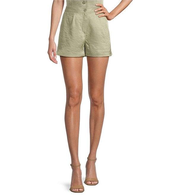 Guess Coordinating Camille Tailor Mid Rise Pleated Shorts Product Image