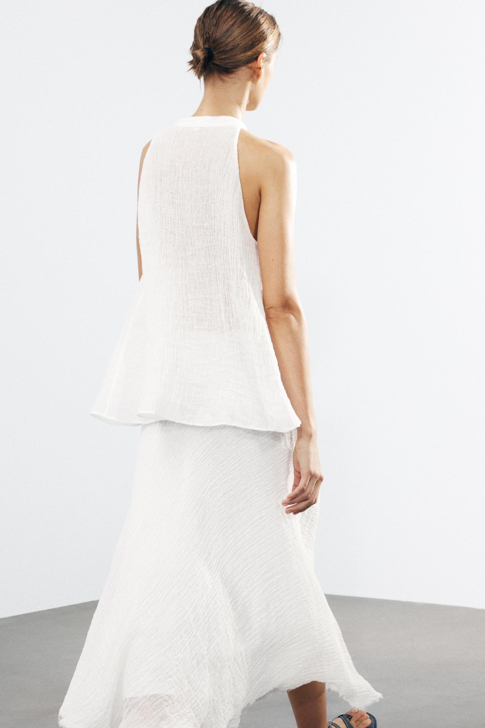 100% LINEN HALTER TOP ZW COLLECTION Product Image