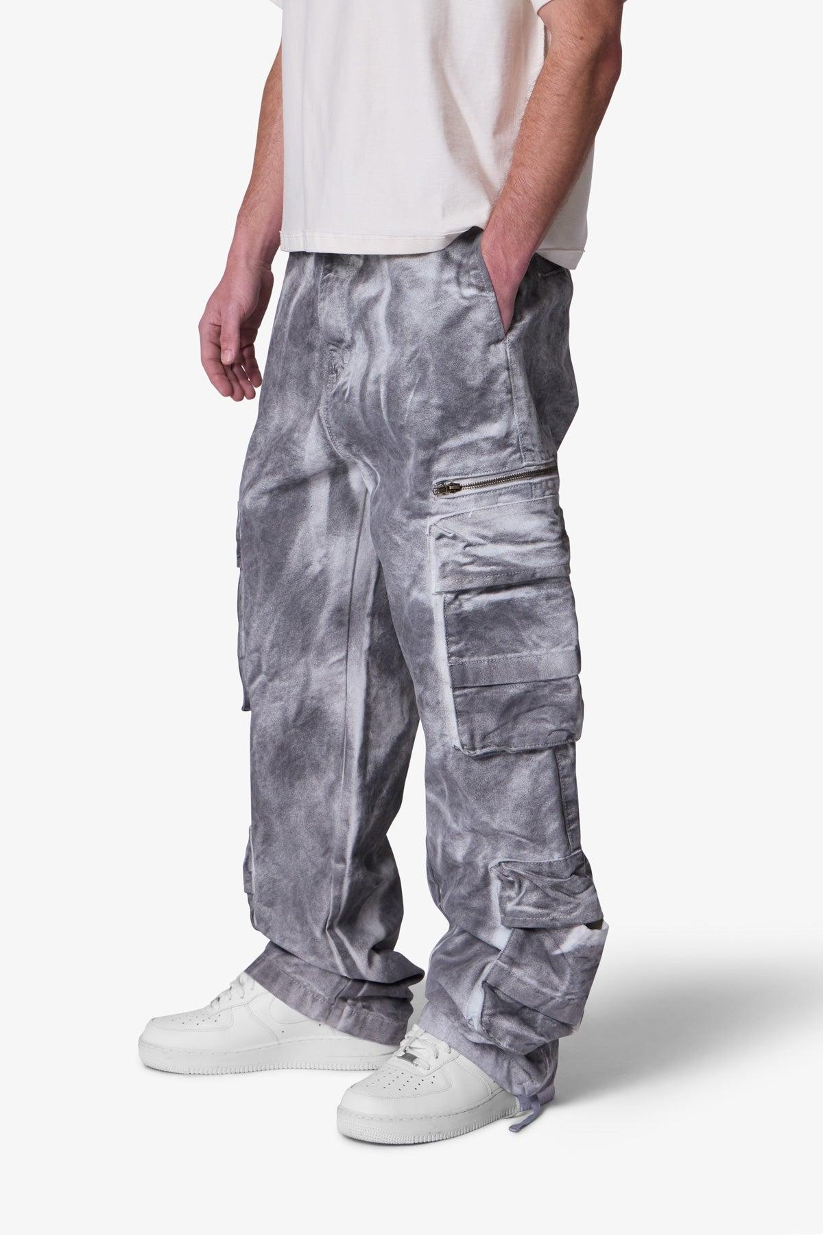 Washed Pocket Cargo Pants - Grey Product Image
