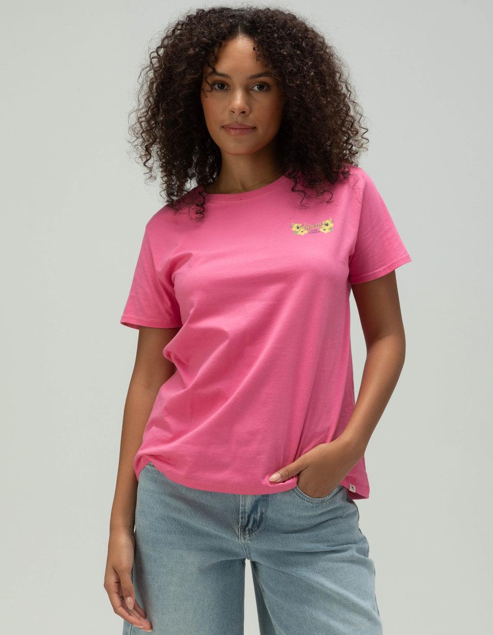 RIP CURL Hula Girl Womens Tee - PINK Product Image