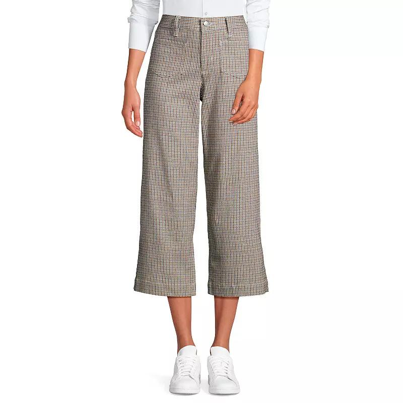 Women's Lands' End High-Rise Wide Leg Crop Pants,  Product Image