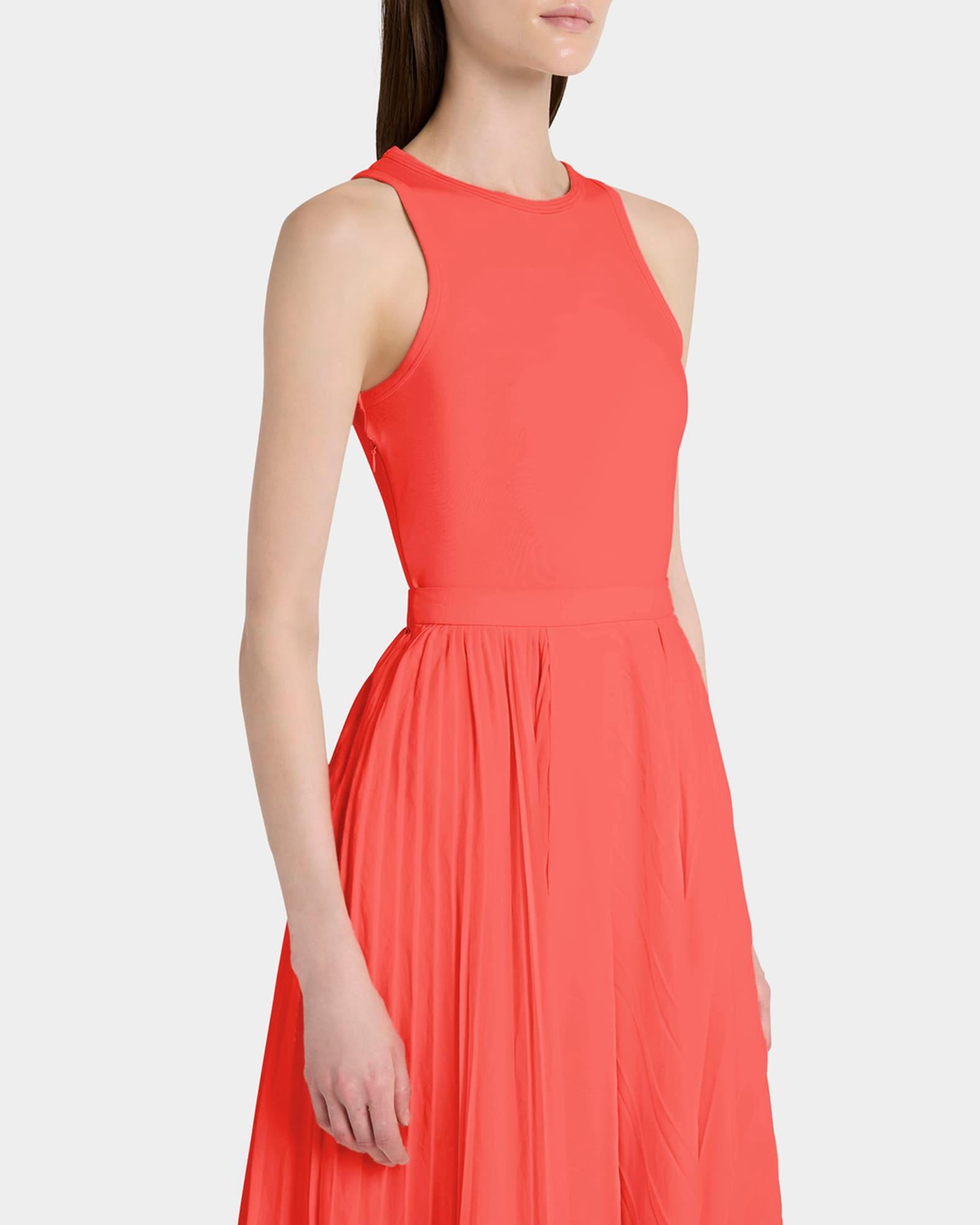 Sleeveless Pleated Skirt Maxi Dress Product Image