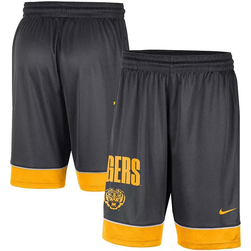 Men's Nike Charcoal/Gold LSU Tigers Fast Break Shorts, Size: XL Product Image