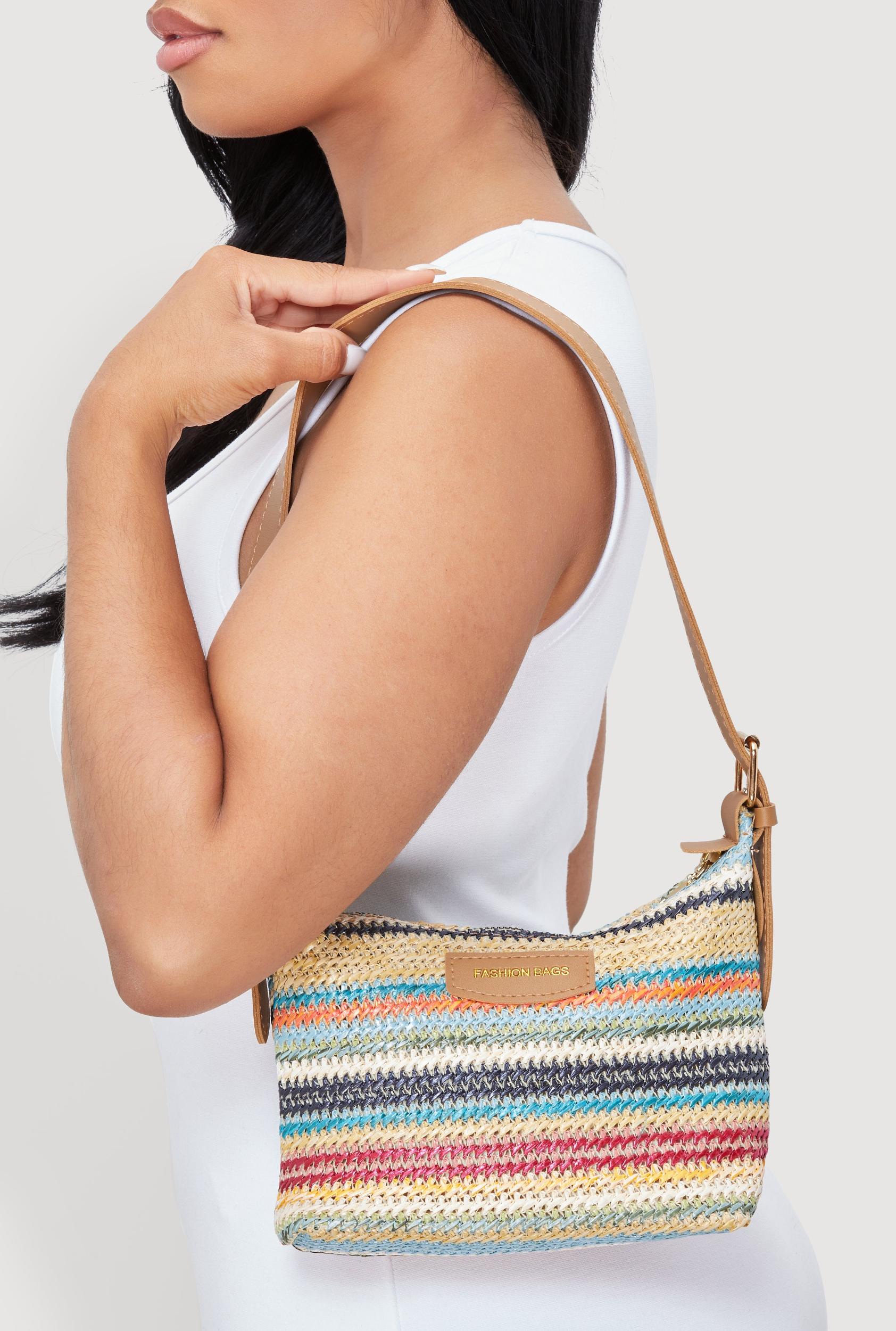 Trendy Multi Color Striped Shoulder Bag Female Product Image