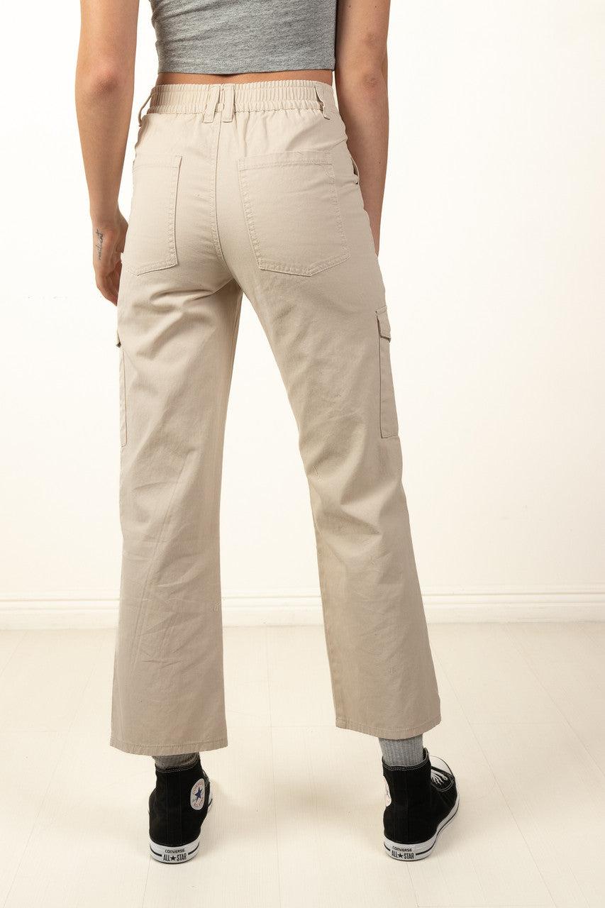 Khaki Cargo Twill Pants Product Image