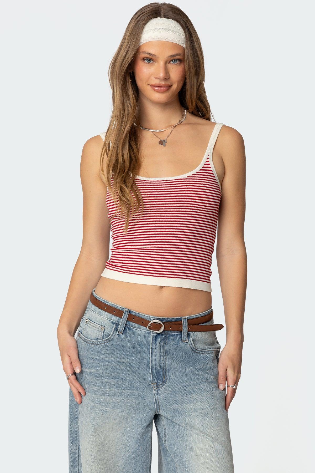 Saylor Striped Knit Tank Top Product Image