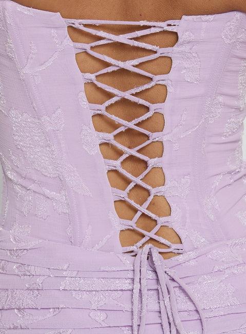 Love From Portofino Corset Maxi Dress Lilac Product Image