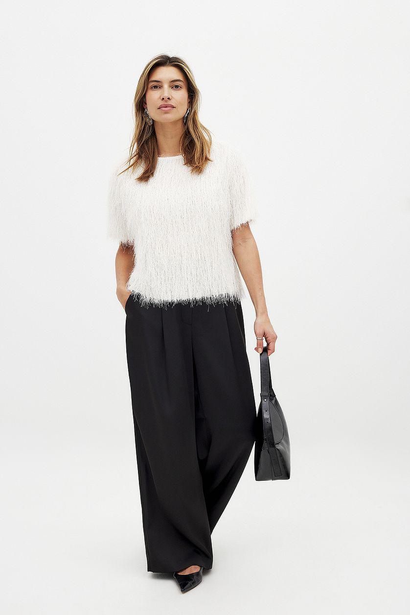 Short Sleeve Fringe Top Product Image