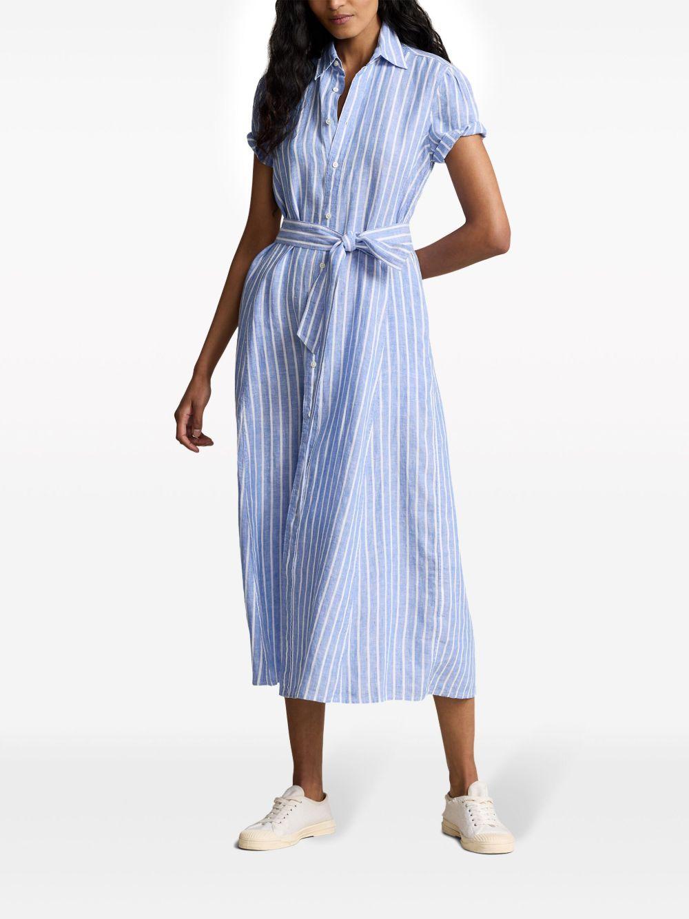 striped linen shirt-dress Product Image