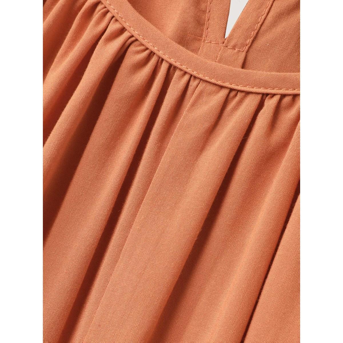 Plus Size OrangeRed Rayon Backless Adjustable Straps Jumpsuit Women Sleeveless Non Everyday-Casual Loose Jumpsuits BloomChic 30/6X Product Image