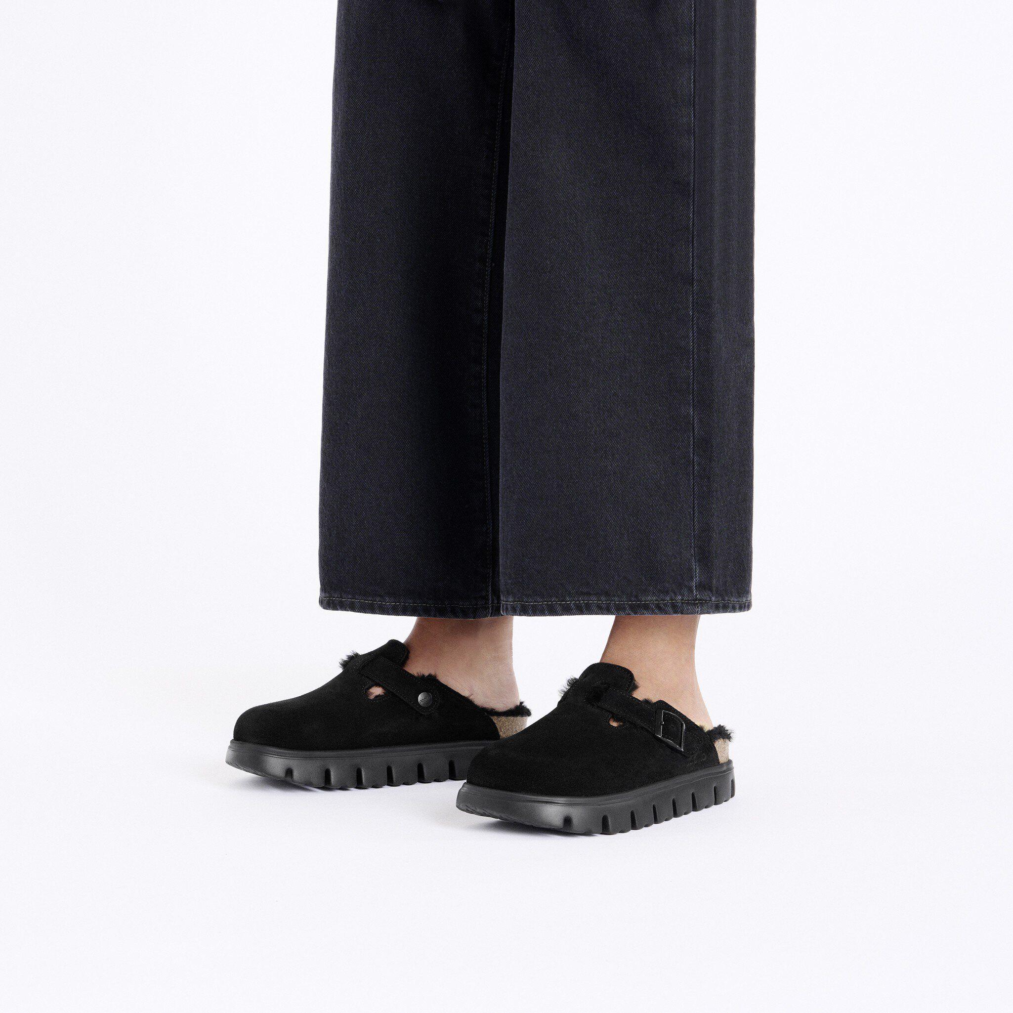 Boston Chunky Shearling Suede Leather-Shearling Black Product Image