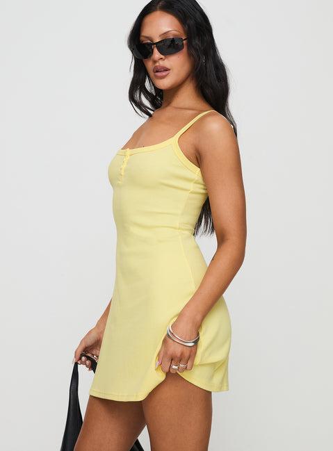 Baseline Rib Mini Dress Yellow Product Image