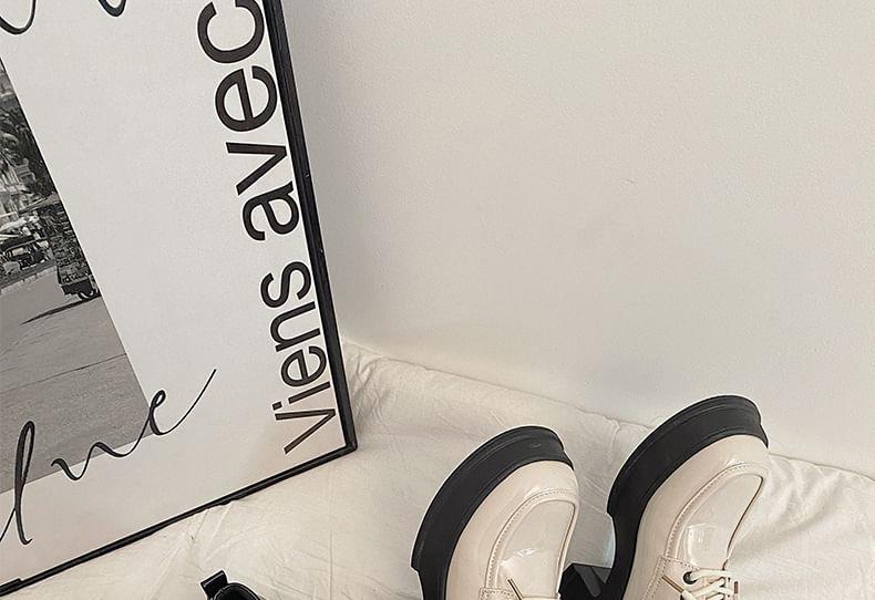 Block Heel Platform Lace Up Oxfords Product Image