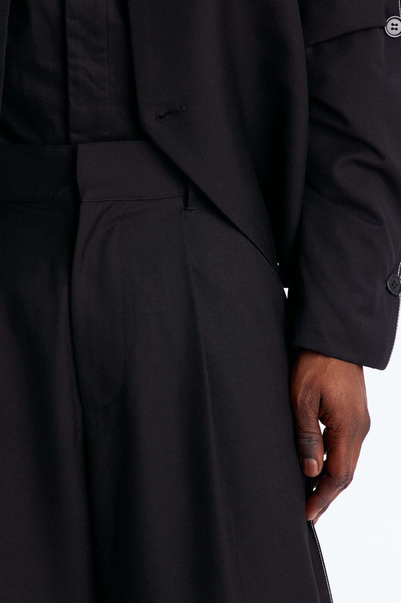 Wide Leg New Age Cuffed Tuxedo Trouser - Black Male Product Image