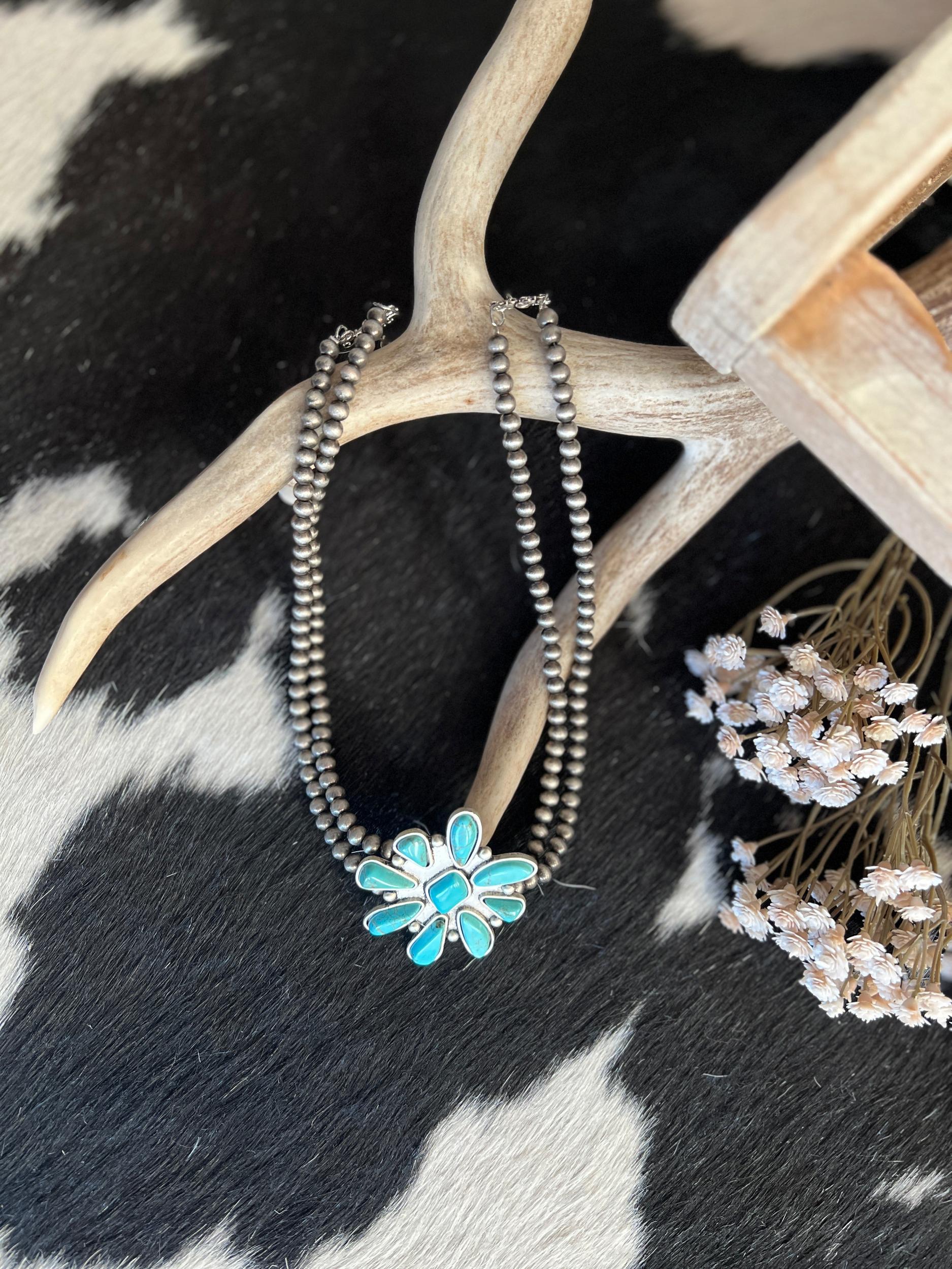 Navajo Inspired Pendant Double Strand Necklace Product Image