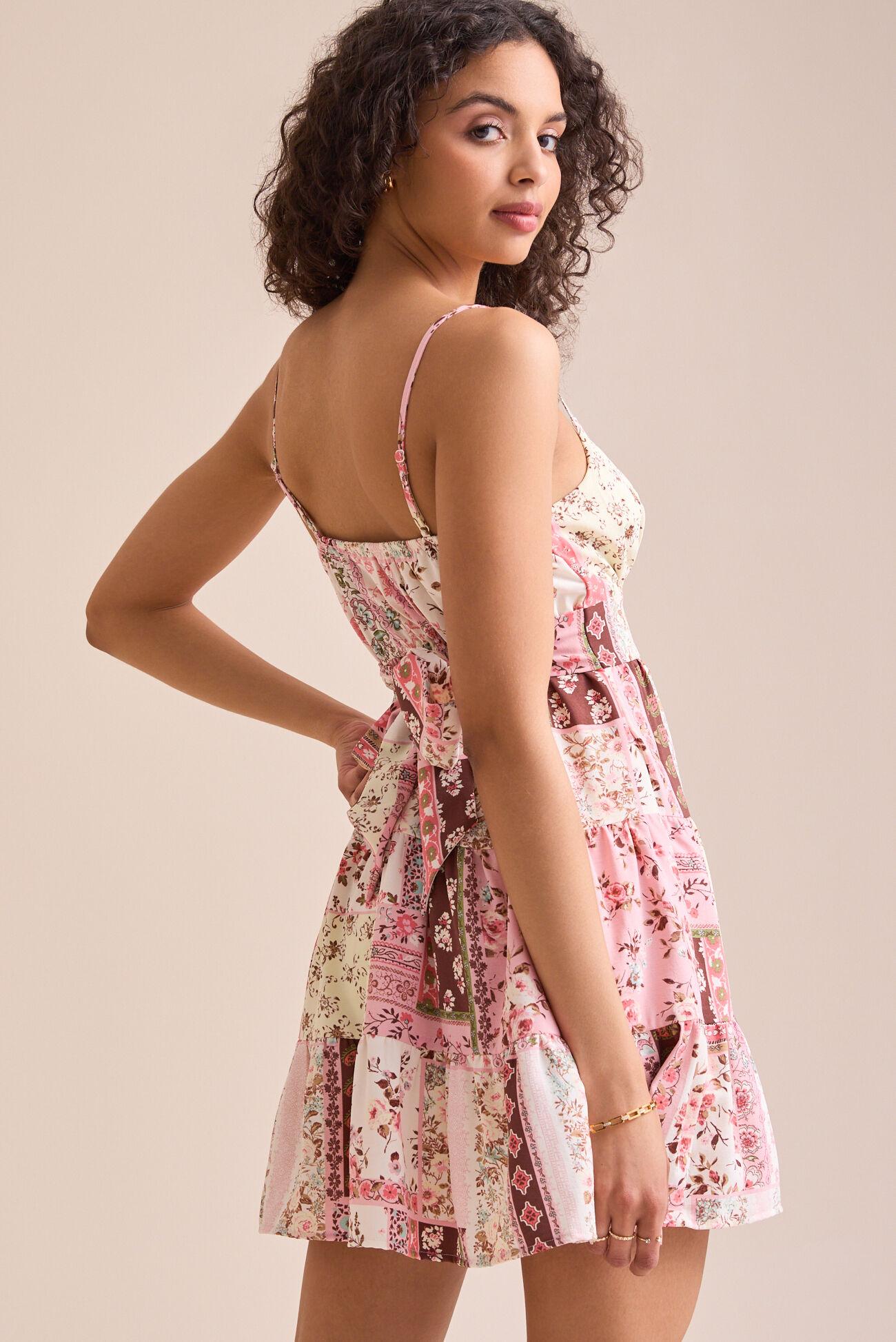 Mika Floral Patchwork Mini Dress Product Image