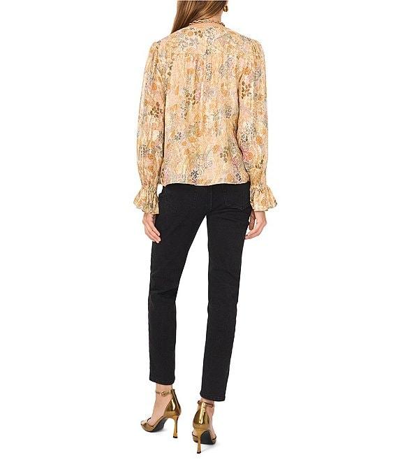 1. STATE Paisley Print Long Sleeve V Neckline Blouse Product Image