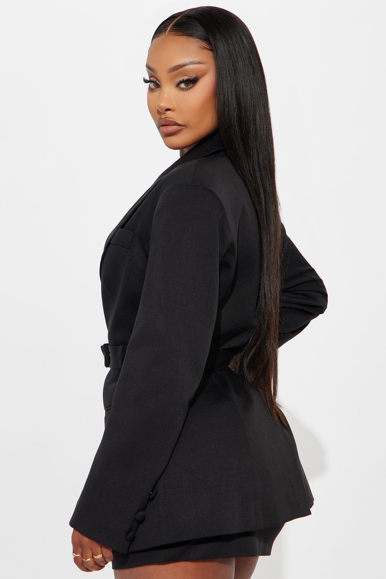 Elaine Hourglass Belted Blazer - Black Female Product Image