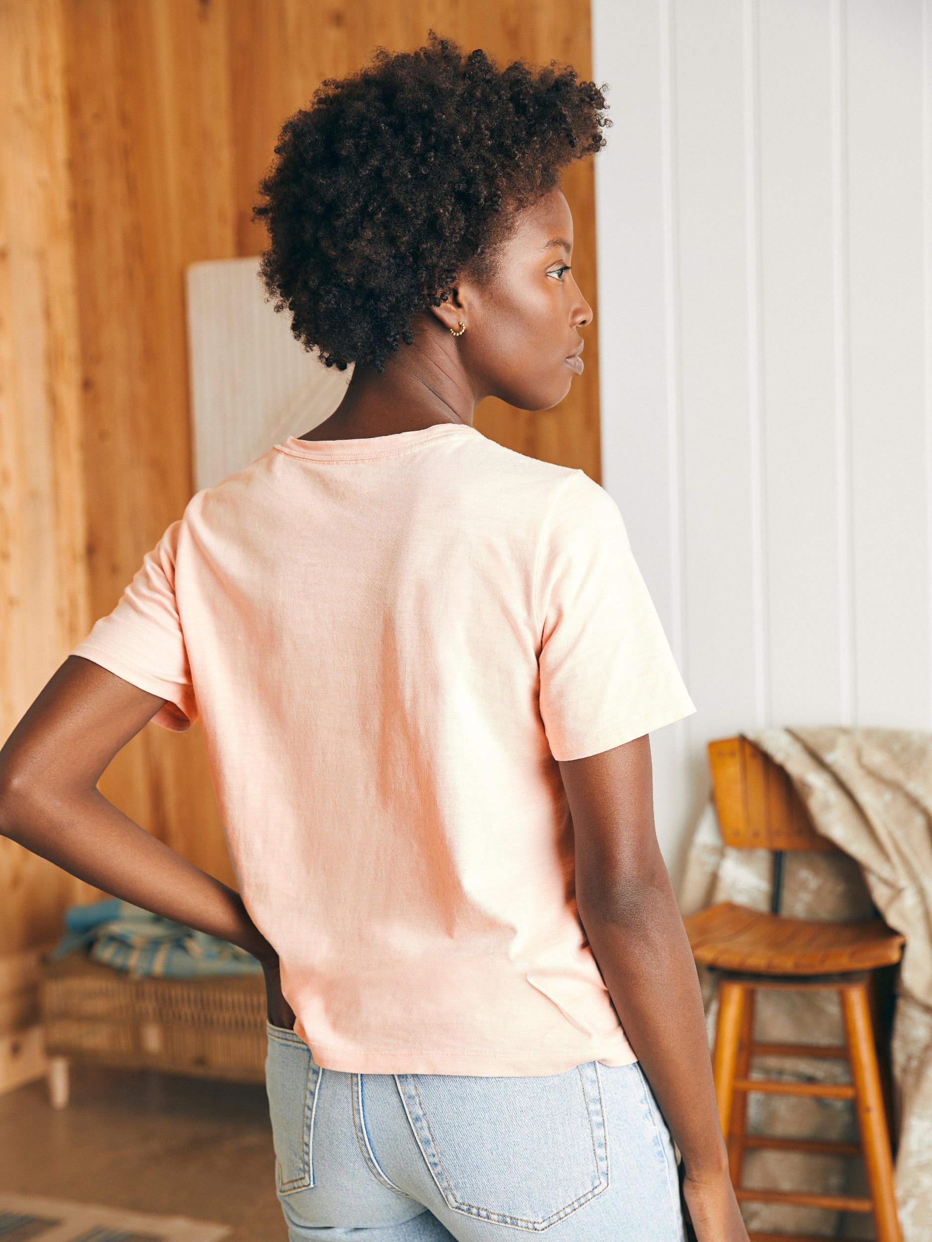 Sunwashed Crew Tee - Peach Whip Female Product Image