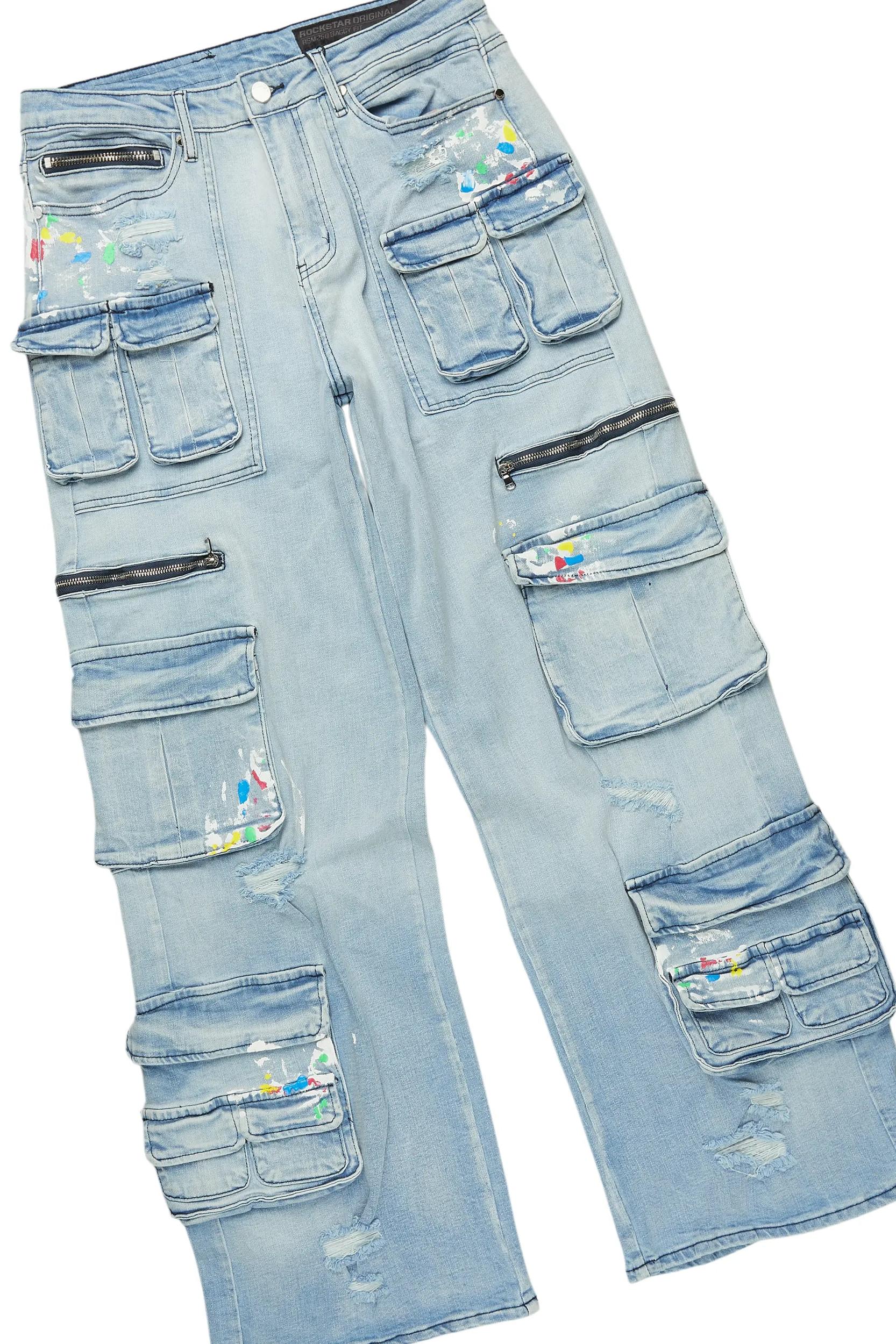 Art Dist Grey/Blue Hoodie/Baggy Fit Jean Bundle Male Product Image