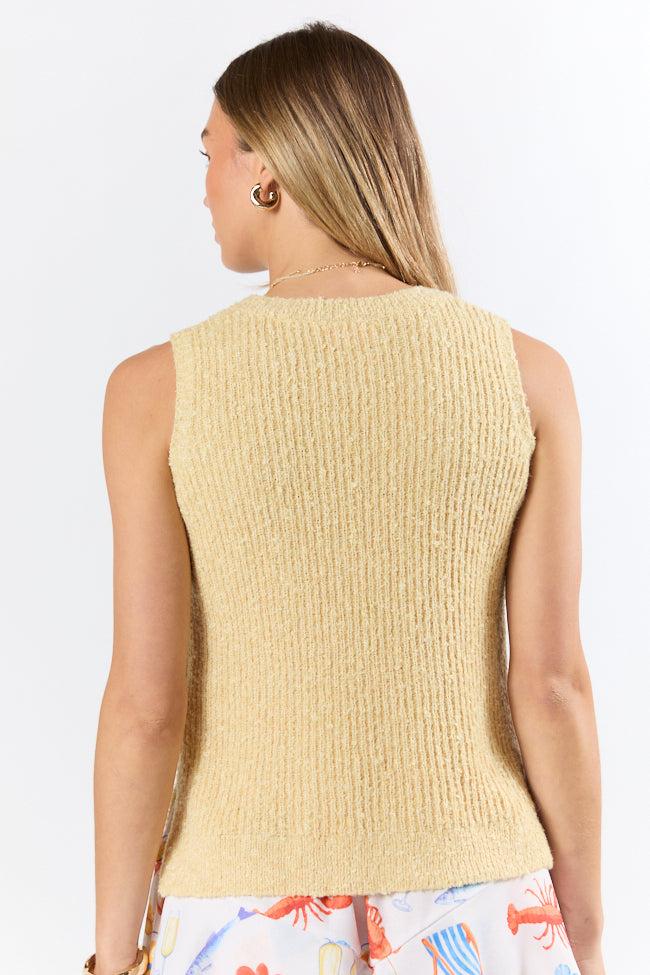 Best Day Ever Yellow High Neck Sweater Tank SALE Product Image