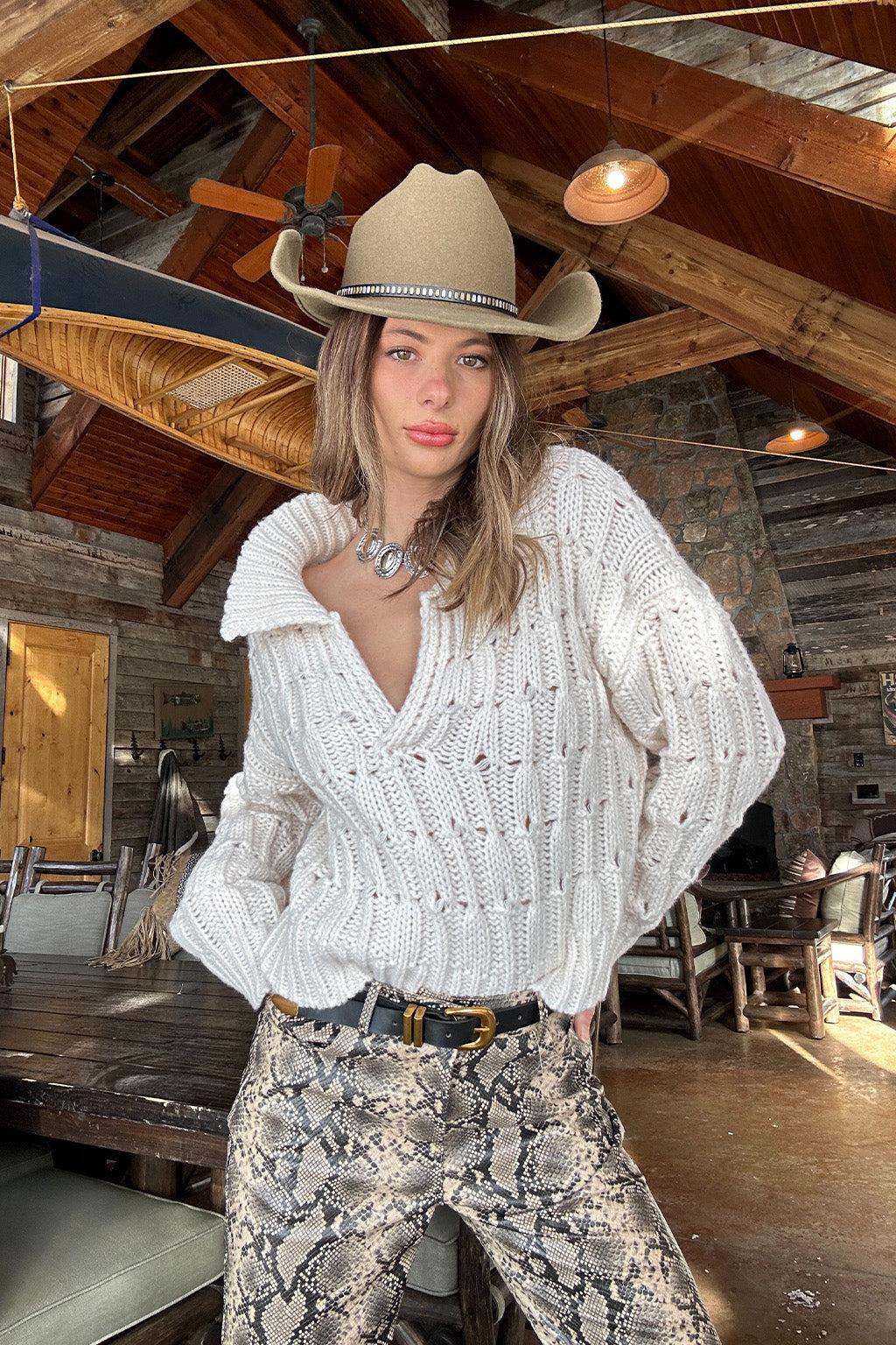 Riverstone Cream Cableknit Sweater Product Image