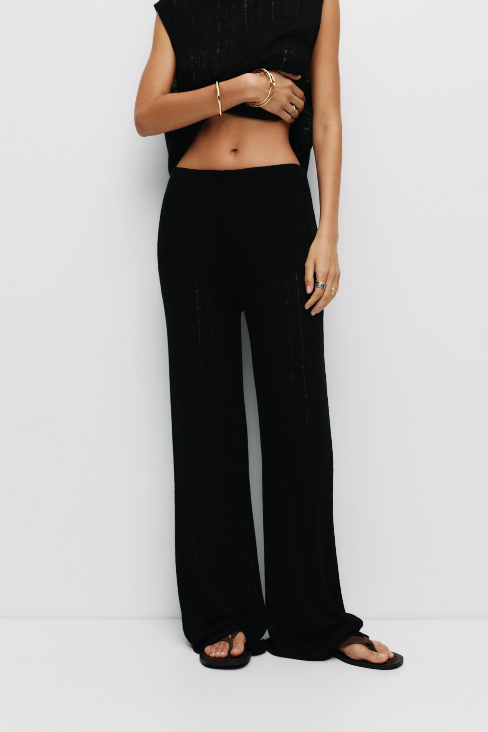 Pointelle knit trousers Product Image