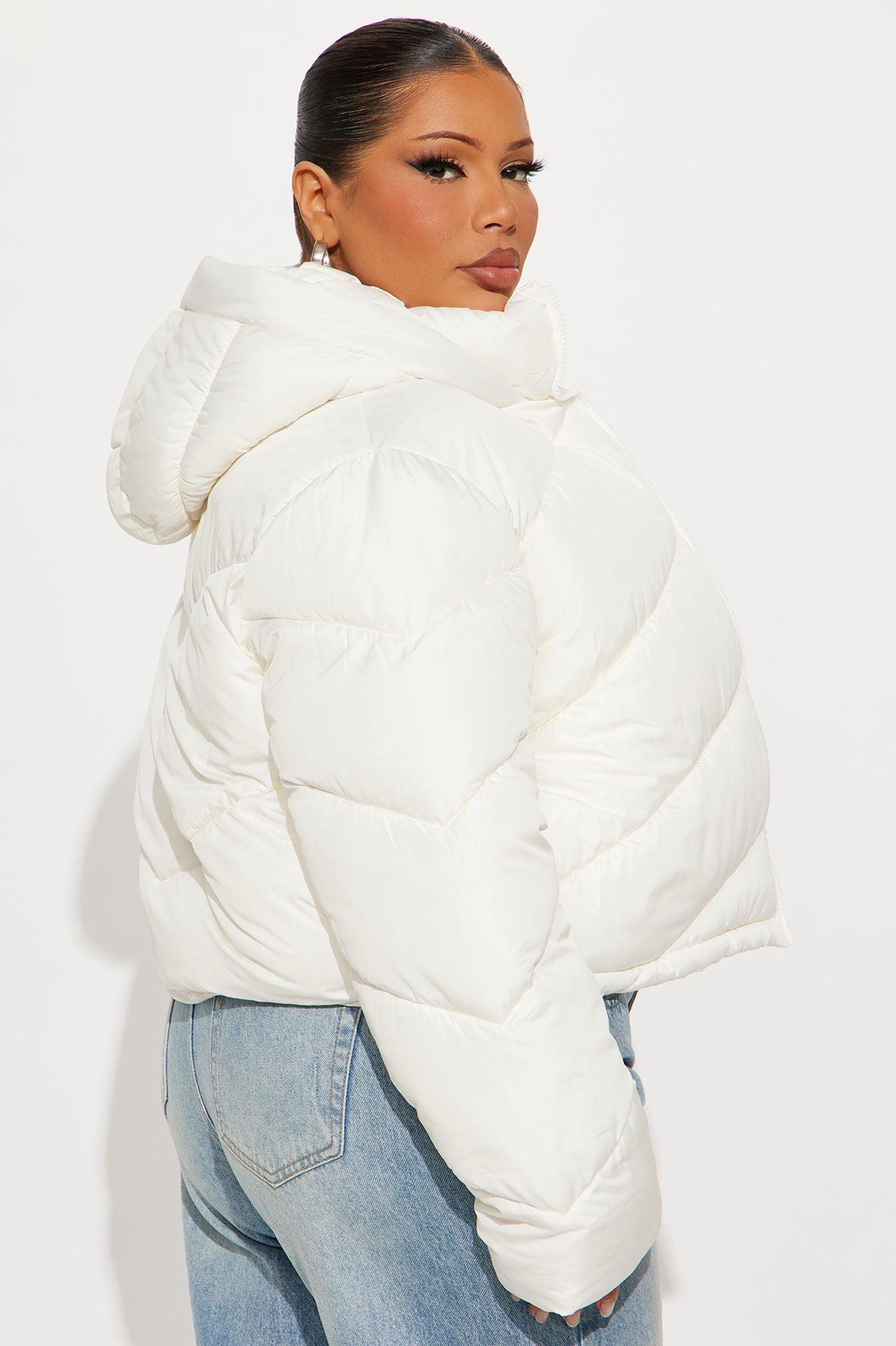 Pippa Cropped Layered Puffer Jacket - Ivory Female Product Image