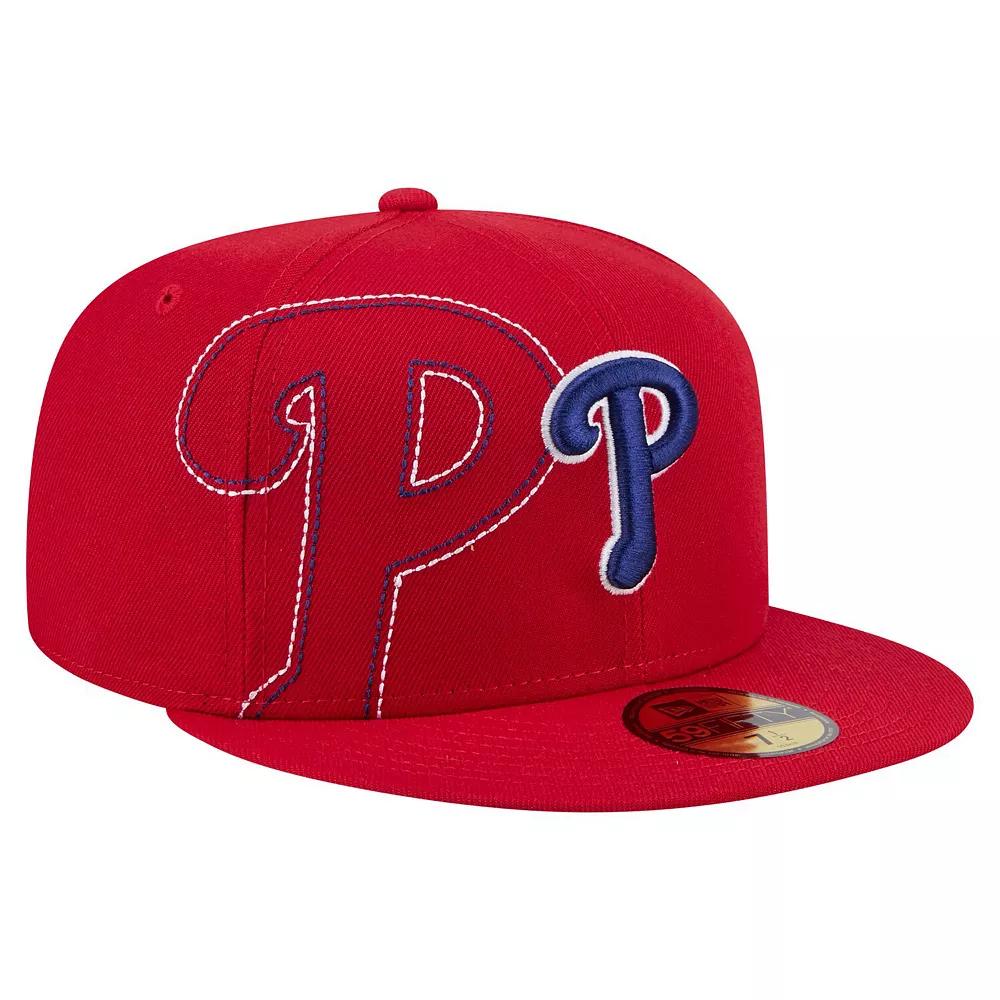 Men's New Era Red Philadelphia Phillies Yarn Stitch 59FIFTY Fitted Hat,  Product Image