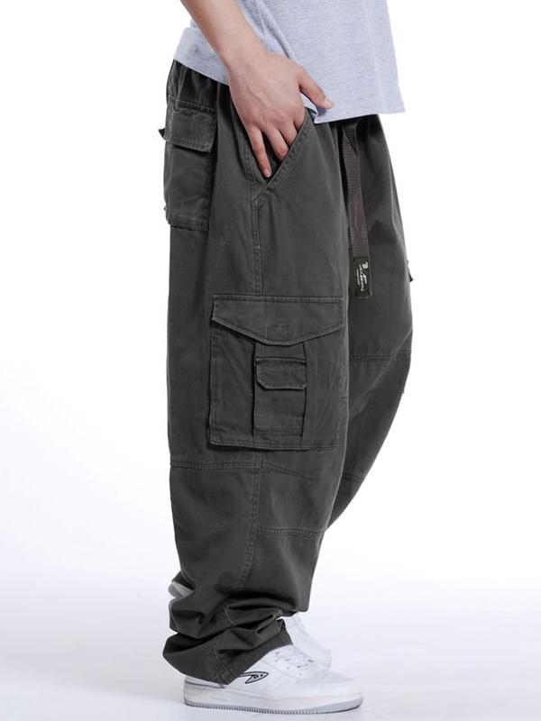 Men's Buckle Belt Loose Cago Pants Product Image