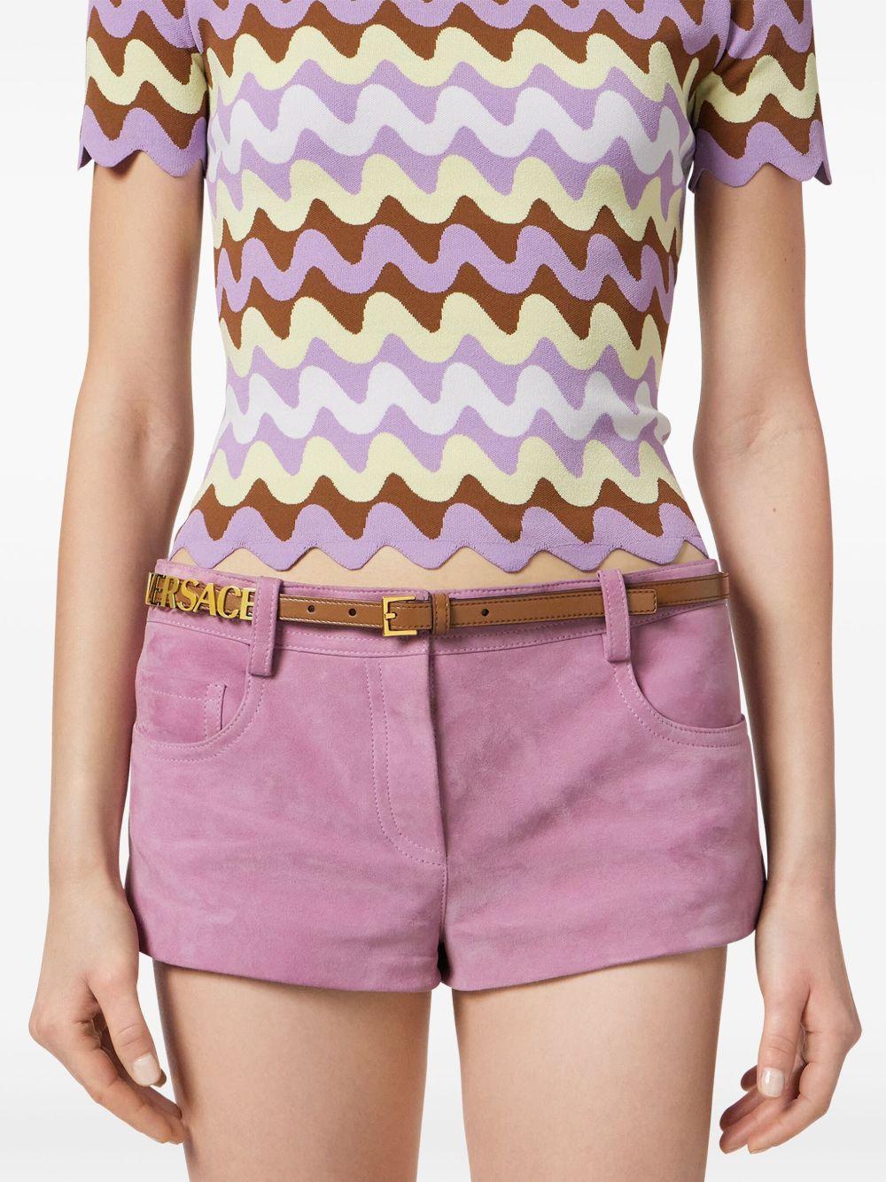 logo-print leather belt Product Image