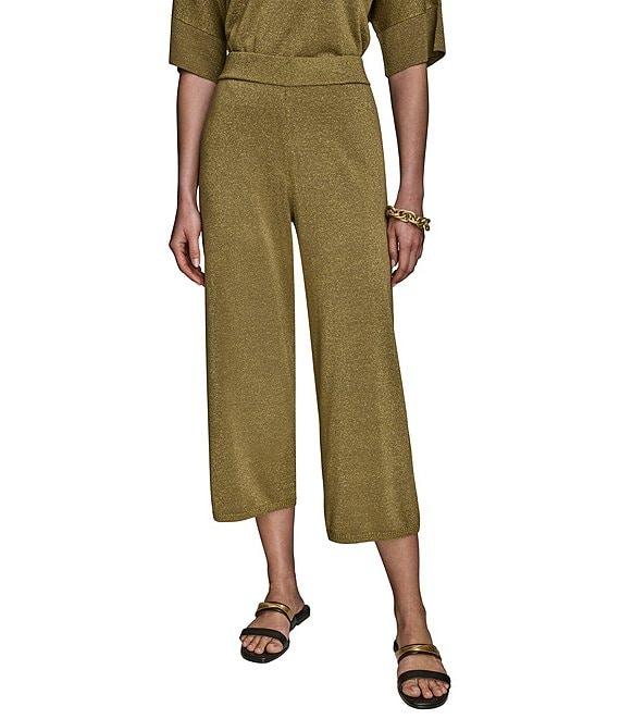 Donna Karan Shimmer Knit Wide Leg Pants Product Image