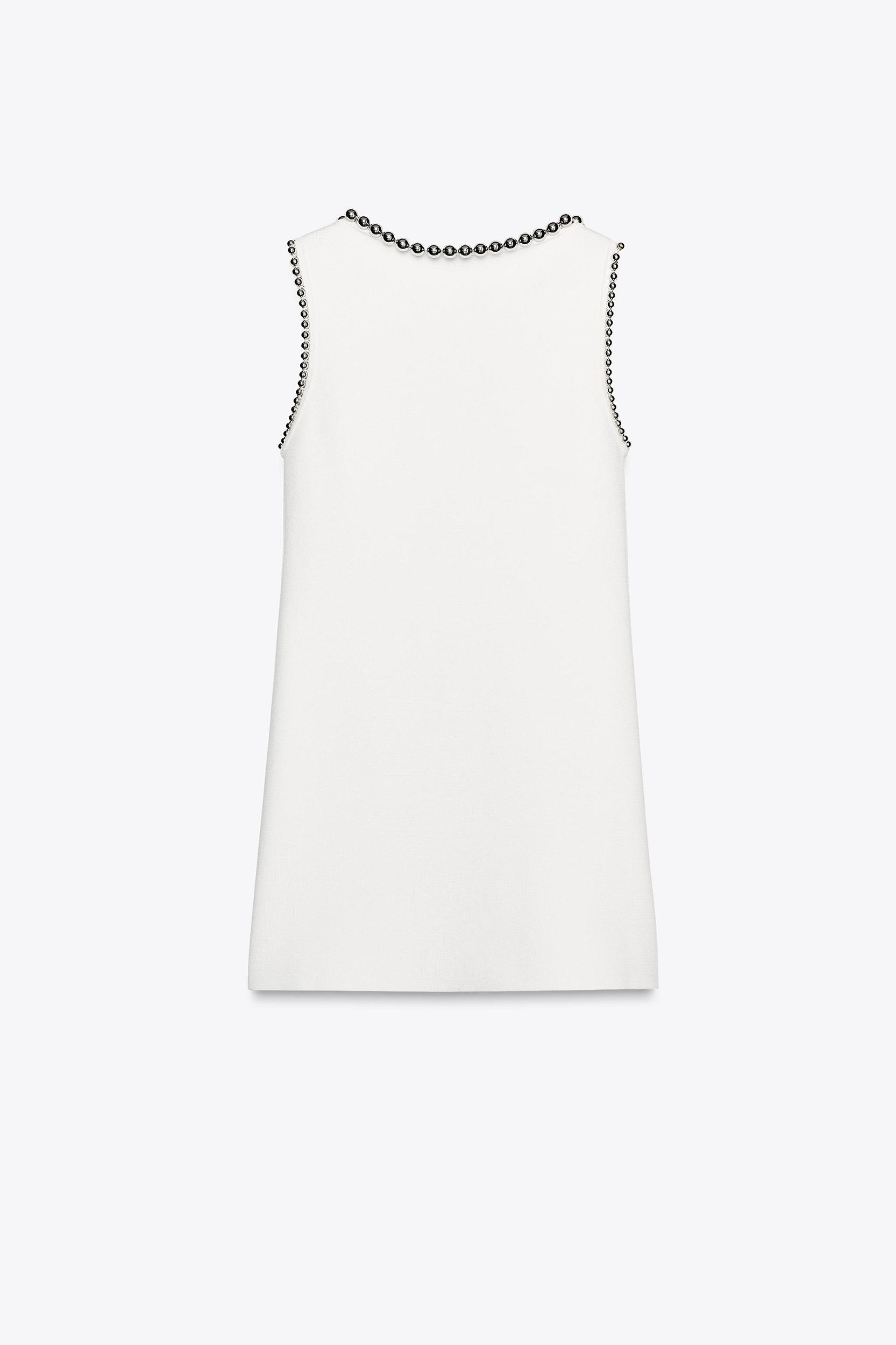 SHORT BEADED KNIT DRESS Product Image