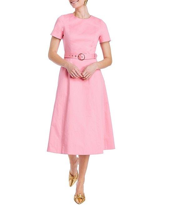 Mestiza New York Lia Floral Print Round Neck Short Sleeve Reversible Midi Dress Product Image