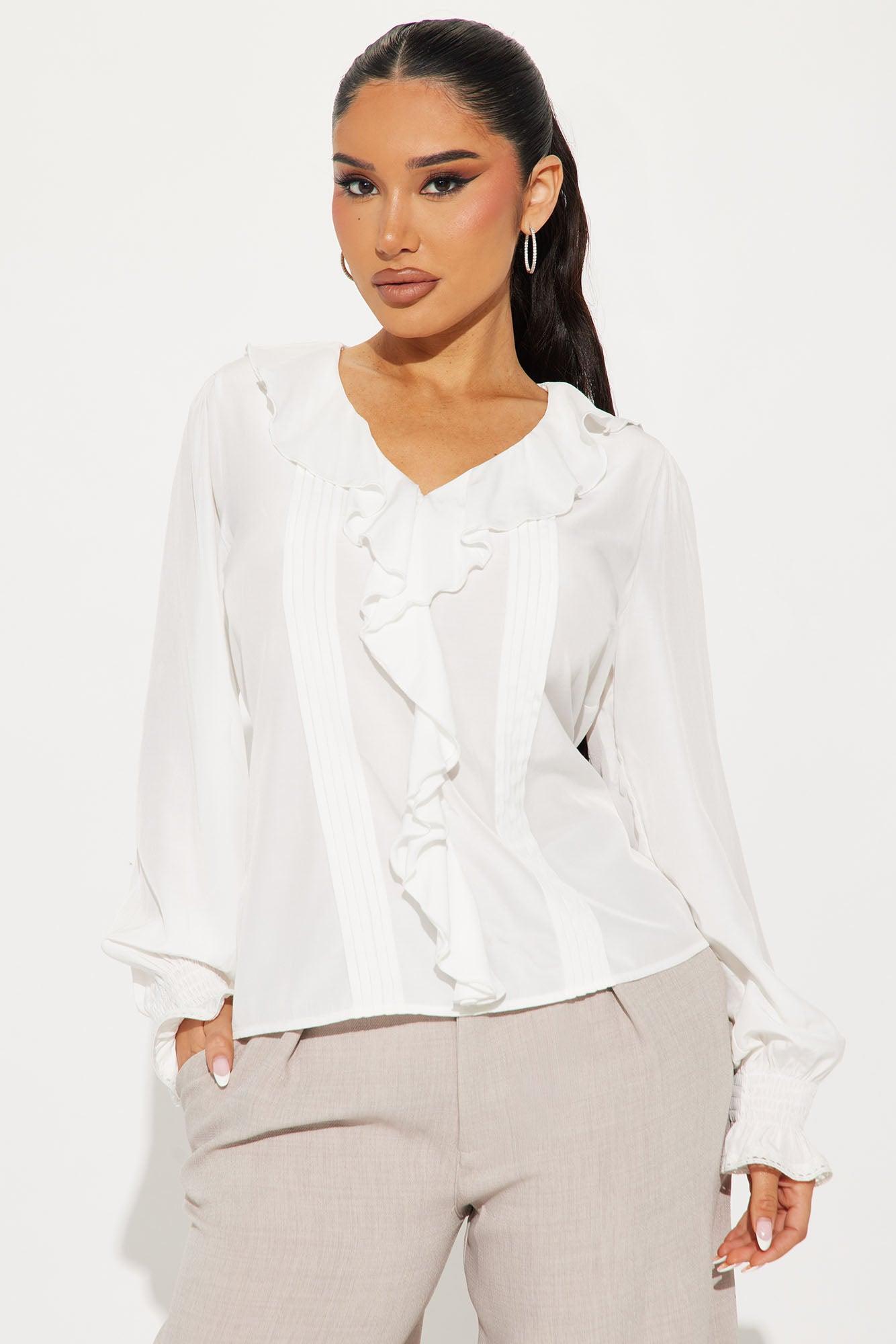 Zinnia Ruffle Top - White Product Image