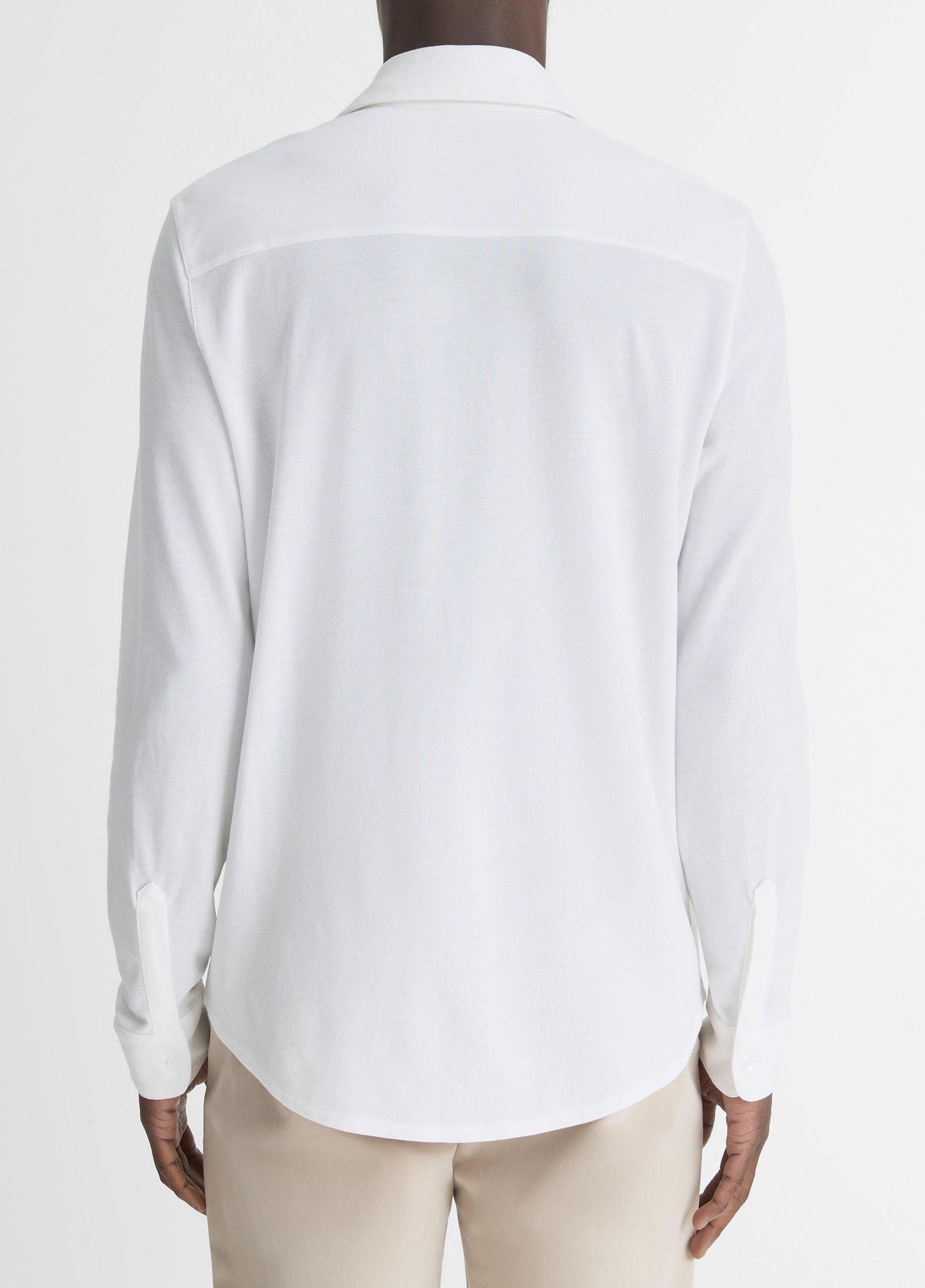Cotton Piqué Button-Front Shirt Product Image