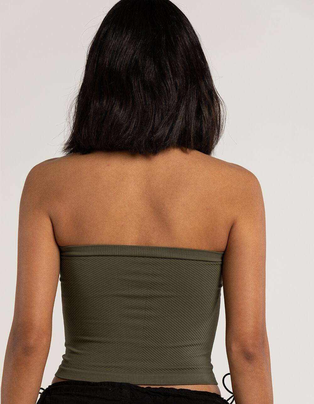 TILLYS Chevron Womens Tube Top - OLIVE Product Image