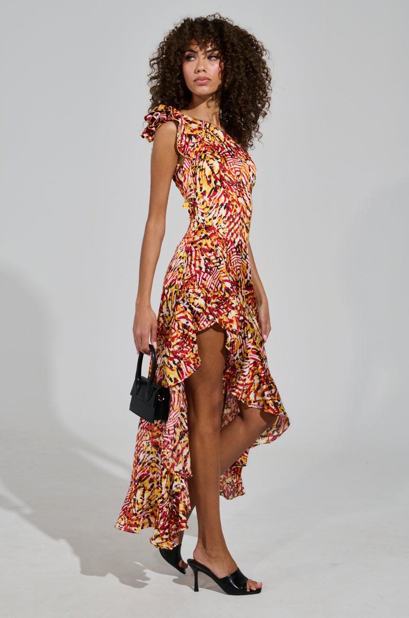 ZAMIRA PRINTED SATIN MAXI DRESS Product Image