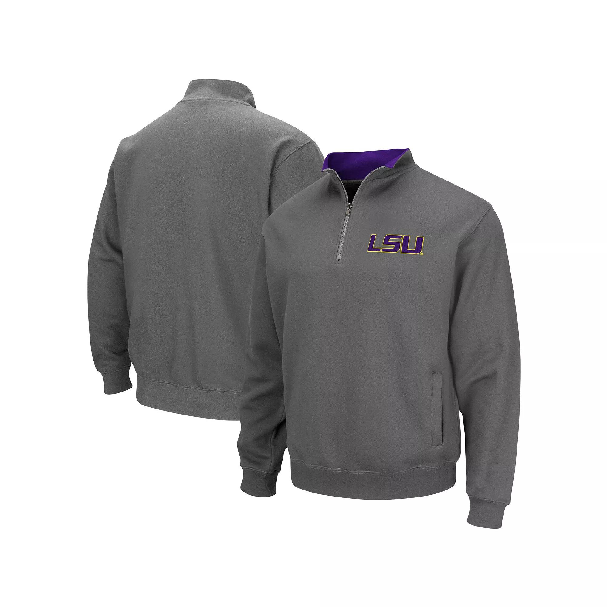 Men's Colosseum Charcoal Clemson Tigers Tortugas Logo Quarter-Zip Pullover Jacket,  Product Image