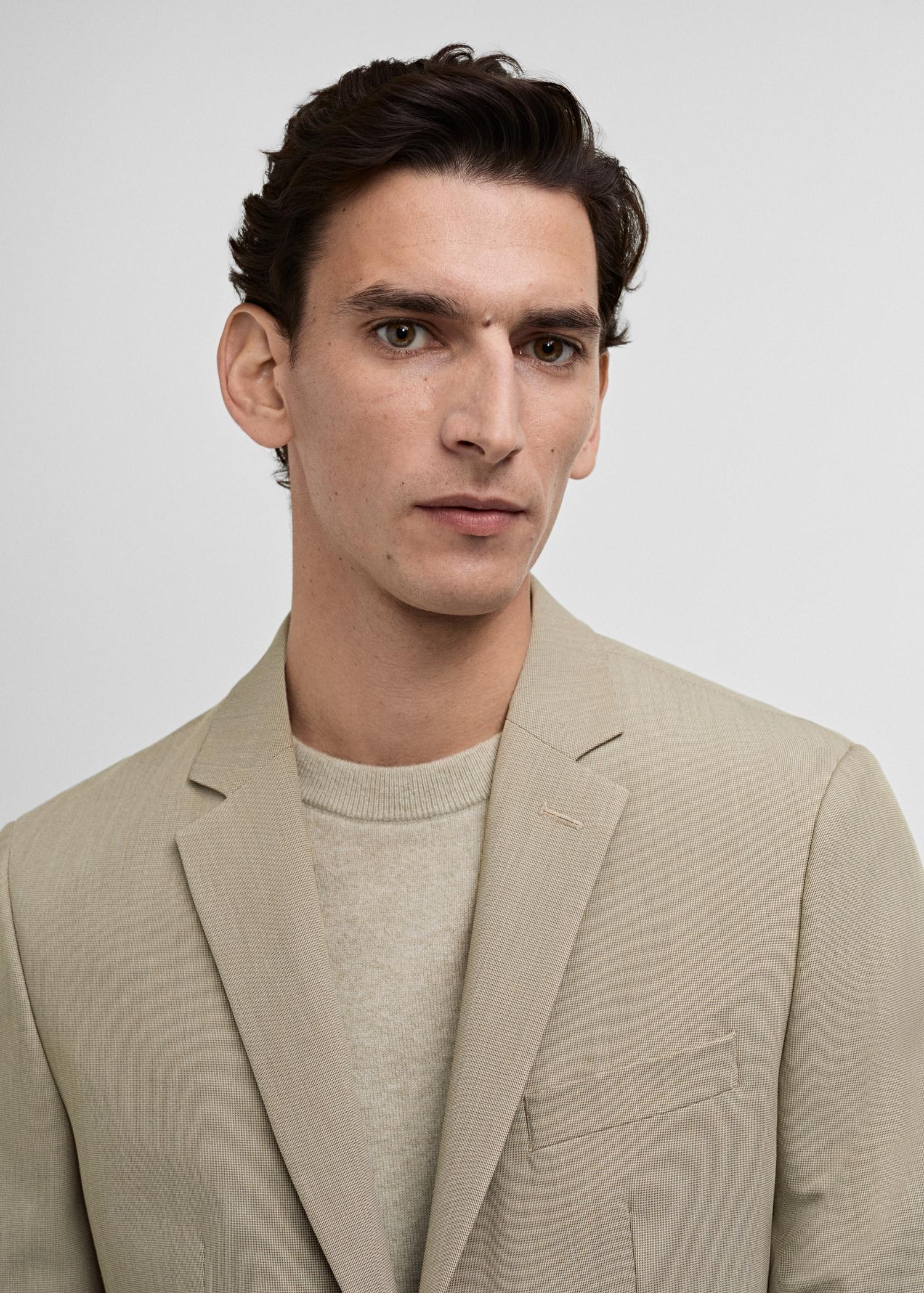 Super slim-fit suit jacket in stretch fabric - Men | MANGO USA Product Image