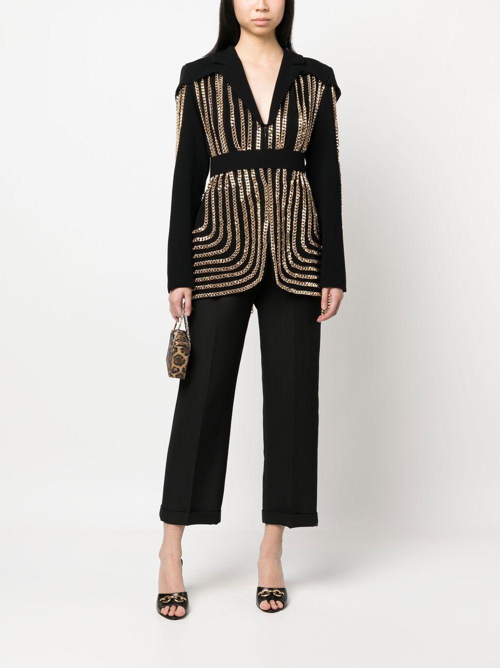 chain-detail single-breasted blazer Product Image