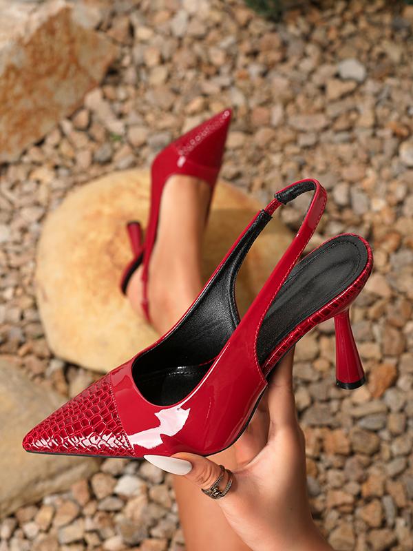 Pointed-Toe Split-Joint Pumps Slider Sandals Product Image