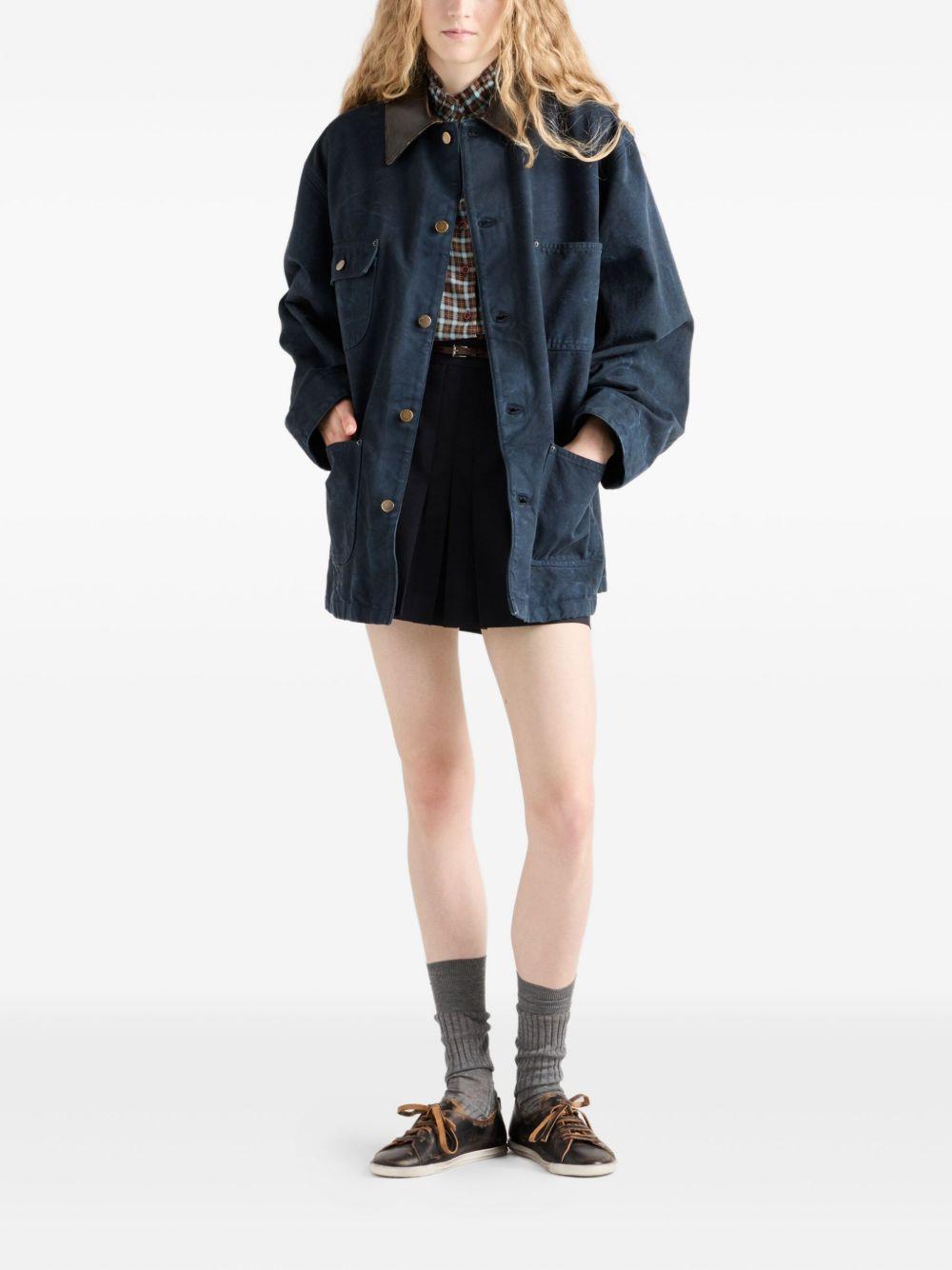 leather-pocket pleated mini skirt Product Image