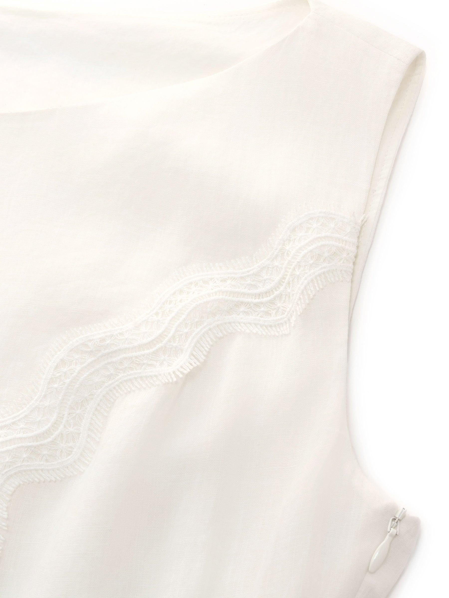 100% Ramie Lace A-Line Women Sleeveless Maxi Dress Product Image