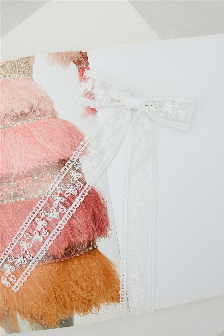 Lace Bow Hair Clip White Product Image