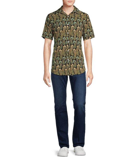 Cremieux Premium Denim Modern Paisley Print Short Sleeve Woven Shirt Product Image