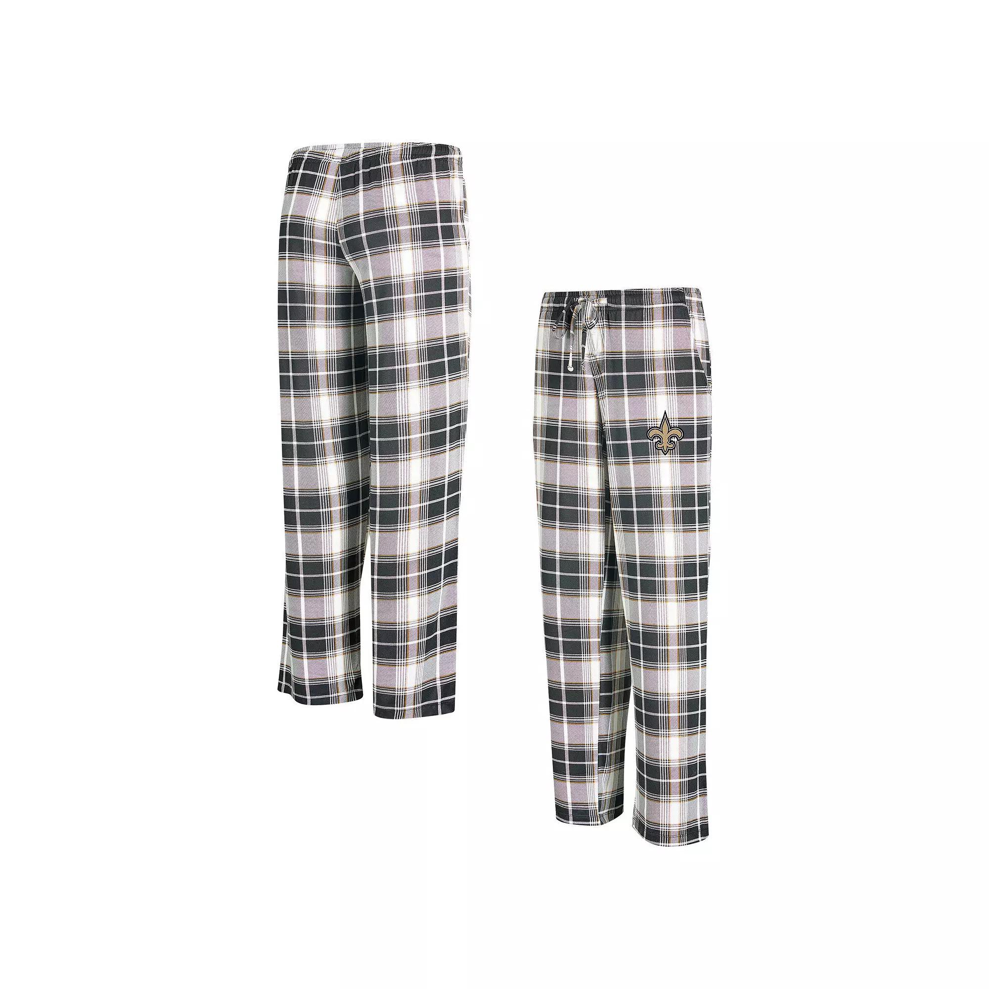 Women's Concepts Sport Black New Orleans Saints Ashford Plaid Knit Pants, Size: 3XL Product Image