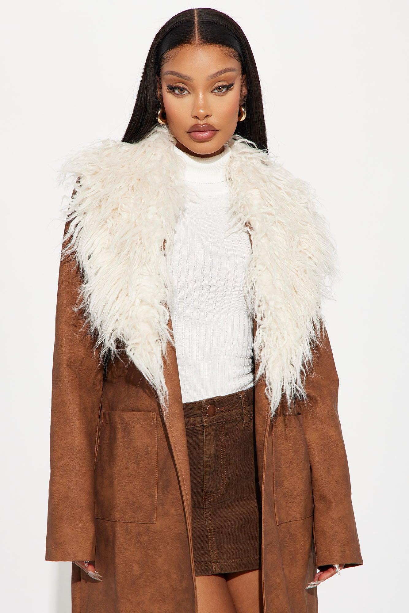 Kamaria Washed Faux Leather Trench - Cognac Female Product Image